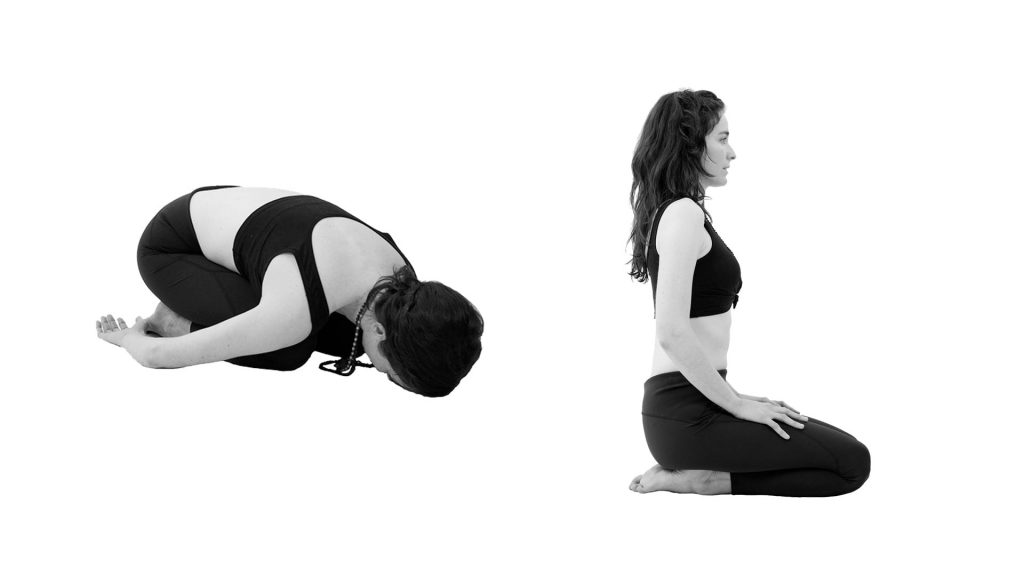 Balasana o Postura del niño y Vajrasana o Postura del diamante - Asana - Tu relación con la comida habla de ti - Sumati